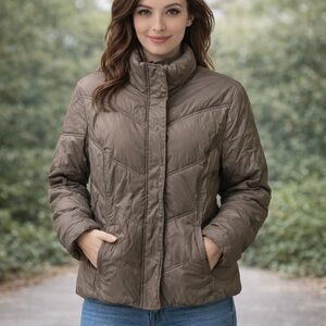 GAP Chocolate Brown Puffer‎ Jacker coat LARGE